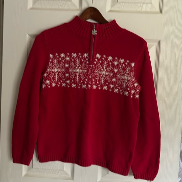 Christopher & Banks Sweaters - Cotton/Lambswool Snowflake Sweater Petite M